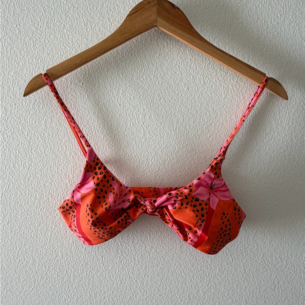 Vibrant Pink and Orange Women's Bikini Top